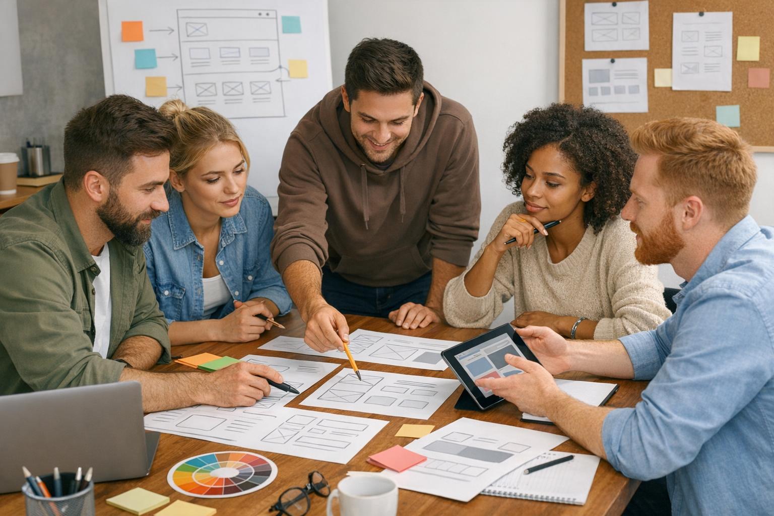 Zdjęcie: burza mózgów zespołu projektującego stronę internetową