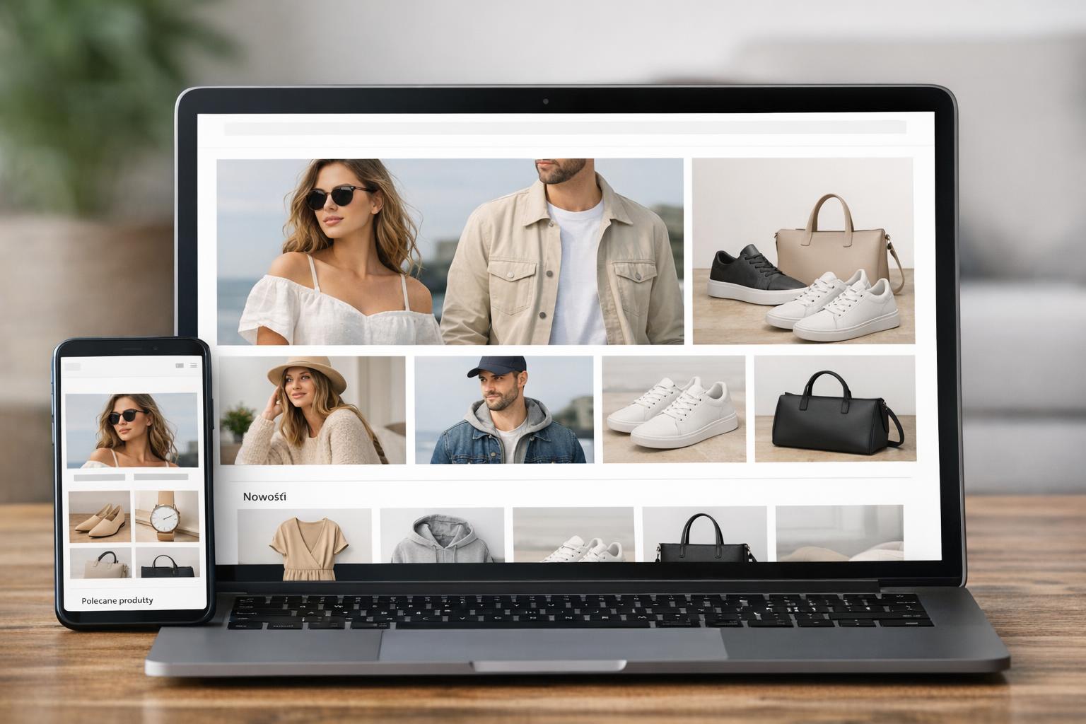 Zdjęcie: ekran laptopa pokazujący responsywną stronę sklepu internetowego